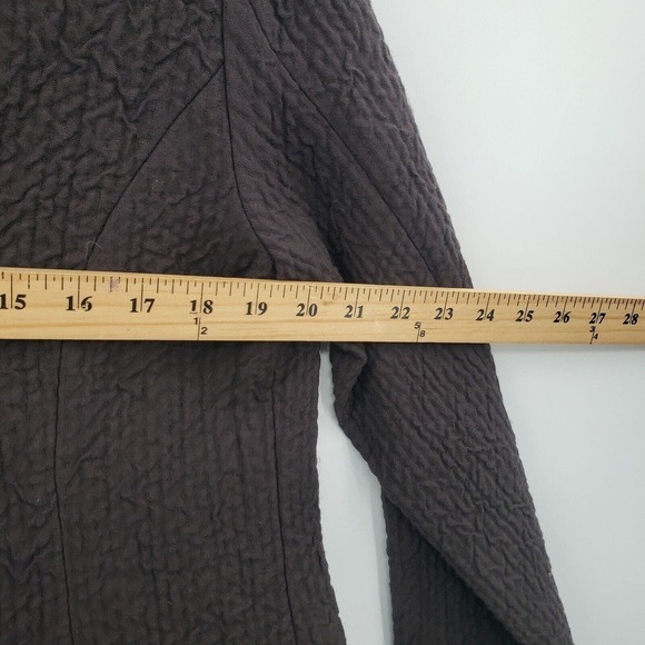 Eileen Fisher Small Brown Wool Blend Jacket Military Asian Frog Knotted Button - Picture 7 of 11